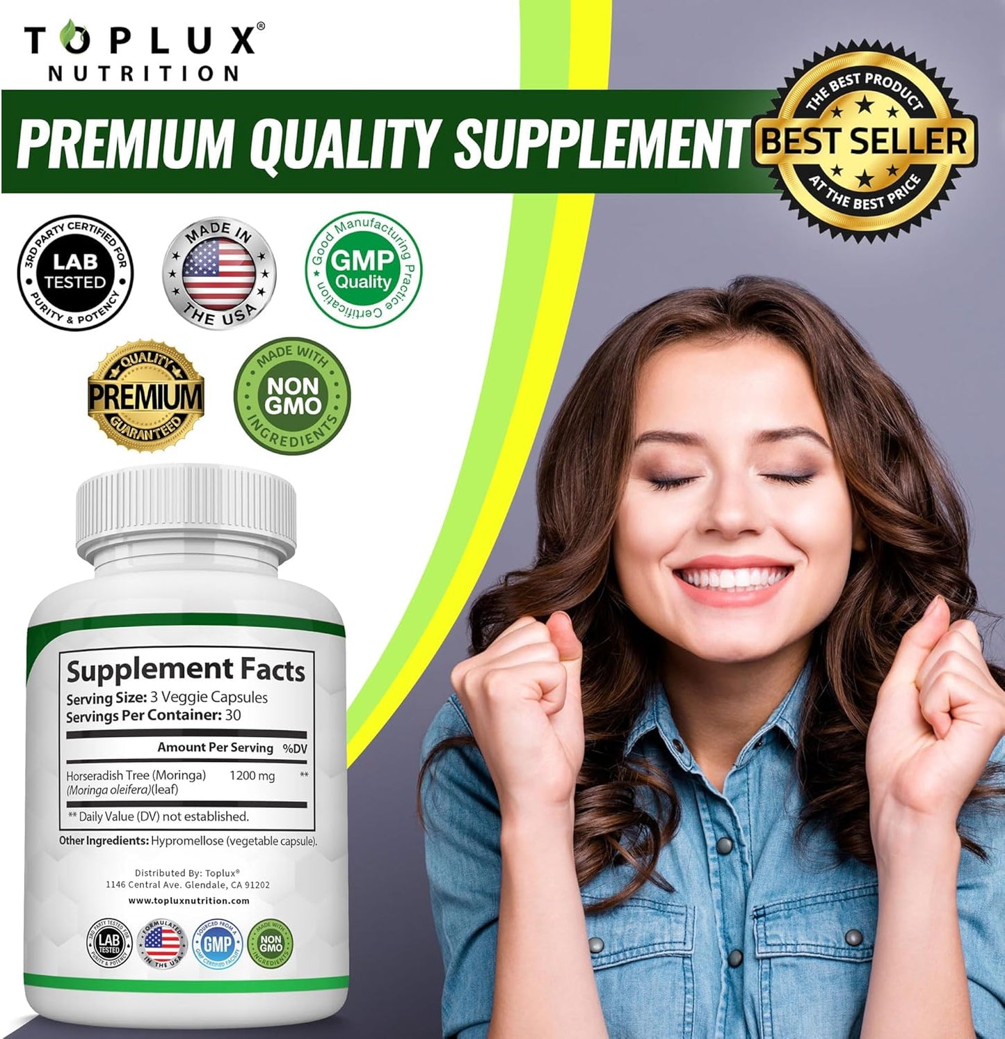 Moringa Energy Capsules - 1200mg Superfood™