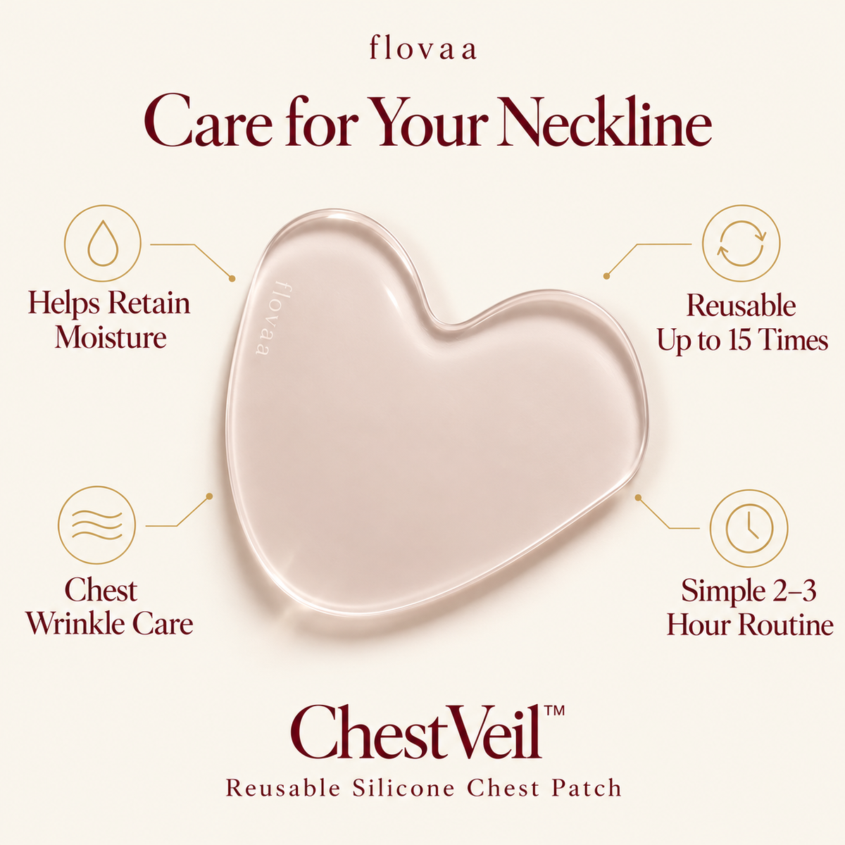 ChestVeil™ | Reusable Silicone Chest Wrinkle Patch