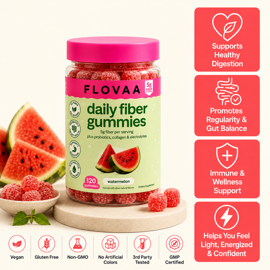Flovaa Watermelon Fiber Gummies | 120 Bites