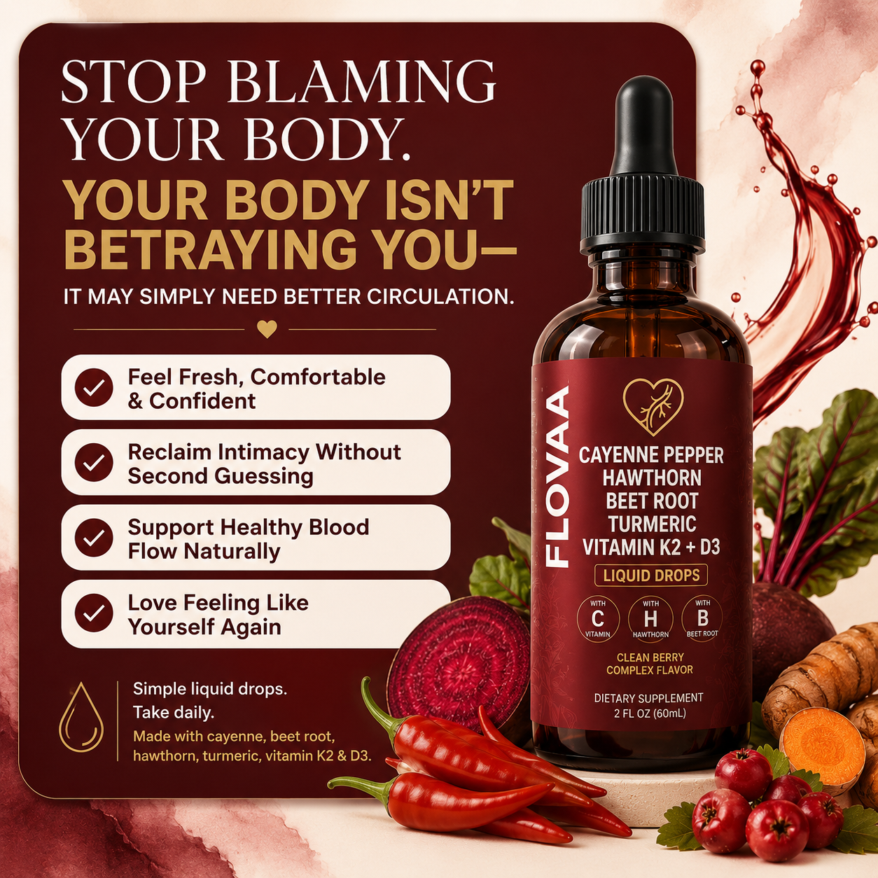 FLOVAA Cayenne & Turmeric Liquid Drops