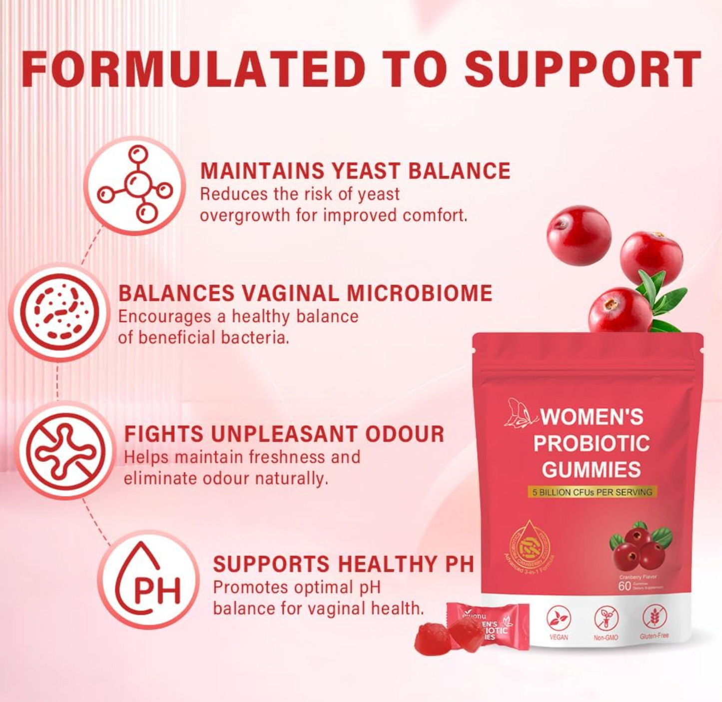 Cranberry Probiotic Gummies for Women™