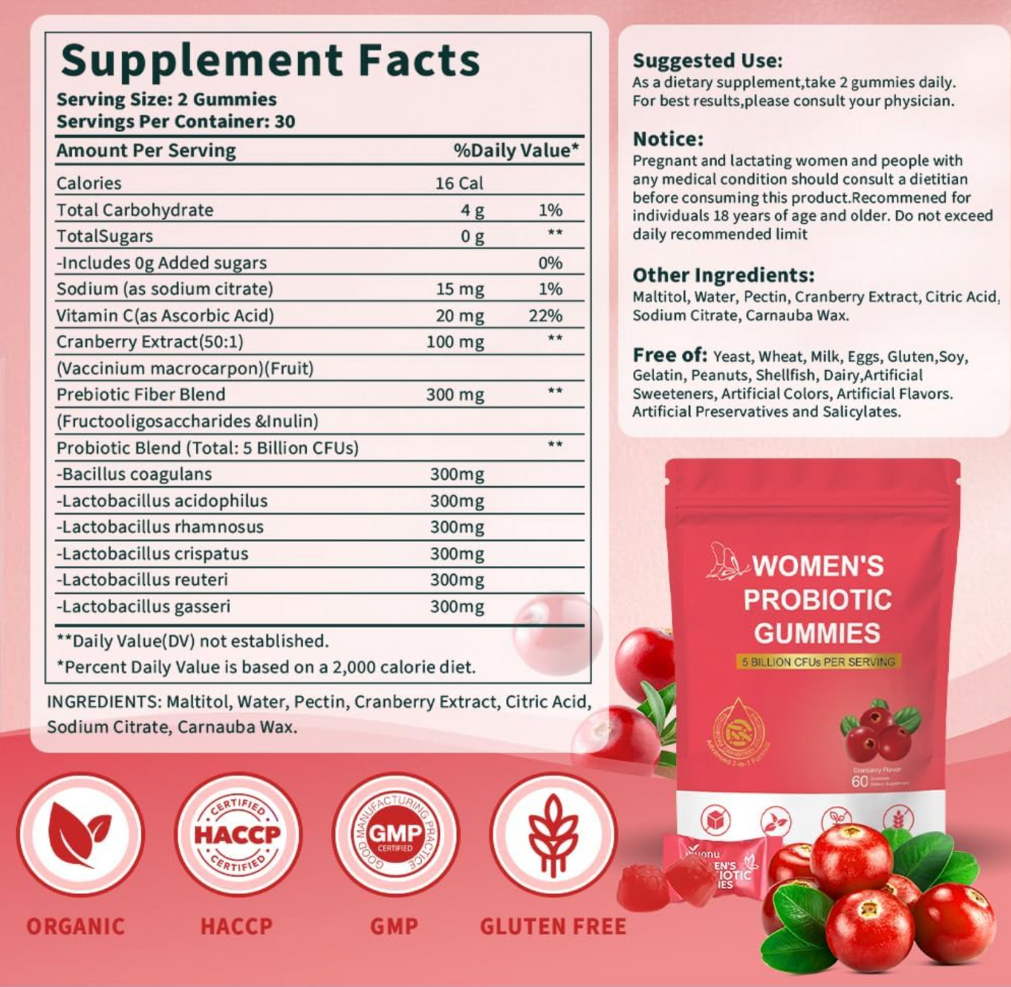 Cranberry Probiotic Gummies for Women™